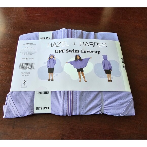 HAZEL + HARPER UPF Swim Coverup Purple Full Zipper 2T-4T Unisex - Picture 5 of 8